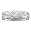 0.12 CTW Mens Diamond 5mm Wedding Anniversary Ring 14KT White Gold - REF-19N4F
