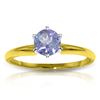 Genuine 0.65 ctw Tanzanite Ring Jewelry 14KT Yellow Gold - REF-32X2M