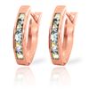 Genuine 0.85 ctw Aquamarine Earrings Jewelry 14KT Rose Gold - REF-25P6H