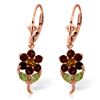 Genuine 2.12 ctw Multi-gemstones Earrings Jewelry 14KT Rose Gold - REF-42N4R