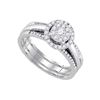 0.50 CTW Diamond Bridal Wedding Engagement Ring 14KT White Gold - REF-71K9W