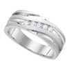 0.25 CTW Mens Diamond Wedding Ring 10KT White Gold - REF-59F9N