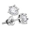 0.27 CTW Diamond Solitaire Screwback Stud Earrings 10KT White Gold - REF-26F9N