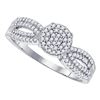 Image 1 : 0.33 CTW Diamond Cluster Split-shank Bridal Ring 10KT White Gold - REF-32N9F