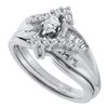 0.52 CTW Marquise Diamond Bridal Engagement Ring 14KT White Gold - REF-64Y4X