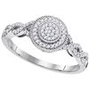 Image 1 : 0.20 CTW Diamond Milgrain Circle Cluster Ring 10KT White Gold - REF-22Y4X