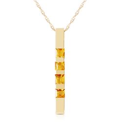 Genuine 0.35 ctw Citrine Necklace Jewelry 14KT Yellow Gold - REF-26F6Z