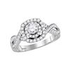 0.87 CTW Diamond Solitaire Bridal Engagement Ring 14KT White Gold - REF-104Y9X