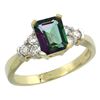 Natural 1.48 ctw mystic-topaz & Diamond Engagement Ring 14K Yellow Gold - REF-52K3R