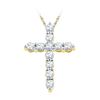 0.33 CTW Diamond Cross Pendant 10KT Yellow Gold - REF-26X9Y