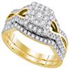 0.46 CTW Diamond Bridal Wedding Engagement Ring 14KT Yellow Gold - REF-59M9H