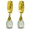 Genuine 6 ctw Green Amethyst Earrings Jewelry 14KT Yellow Gold - REF-47X4M