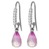 Genuine 4.68 ctw Pink Topaz & Diamond Earrings Jewelry 14KT White Gold - REF-42W2Y