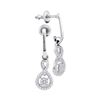 0.20 CTW Diamond Cluster Dangle Earrings 10KT White Gold - REF-20Y9X