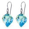 Genuine 27.8 ctw Blue Topaz Earrings Jewelry 14KT White Gold - REF-67K5V
