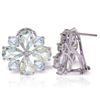 Genuine 4.85 ctw Aquamarine Earrings Jewelry 14KT White Gold - REF-72F3Z