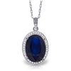 Genuine 6.58 ctw Sapphire & Diamond Necklace Jewelry 14KT White Gold - REF-103X5M