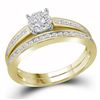 Image 1 : 0.53 CTW Diamond Bridal Wedding Engagement Ring 10KT Yellow Gold - REF-41F9N
