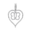 0.33 CTW Diamond Heart Butterfly Pendant 10KT White Gold - REF-20F9N