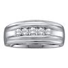 0.50 CTW Mens Channel-set Diamond Single Row Wedding Ring 10KT White Gold - REF-49K5W