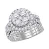 2.5 CTW Diamond Bridal Wedding Engagement Ring 14KT White Gold - REF-269W9K