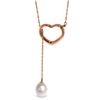 Genuine 4 ctw Pearl Necklace Jewelry 14KT Rose Gold - REF-31Z4N