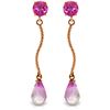 Genuine 4.3 ctw Pink Topaz Earrings Jewelry 14KT Rose Gold - REF-24K4V
