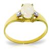 Genuine 0.46 ctw Opal & Diamond Ring Jewelry 14KT Yellow Gold - REF-22H3X