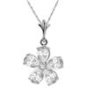 Genuine 2.22 ctw White Topaz & Diamond Necklace Jewelry 14KT White Gold - REF-23R5P