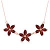 Genuine 4.2 ctw Garnet Necklace Jewelry 14KT Rose Gold - REF-60W7Y