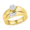 0.13 CTW Diamond Cluster Bridal Engagement Ring 10KT Yellow Gold - REF-30M2H