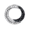 0.15 CTW Black Color Diamond Circle Pendant 10KT White Gold - REF-12W8K