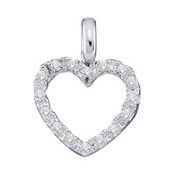 0.10 CTW Diamond Heart Love Pendant 10KT White Gold - REF-7W4K