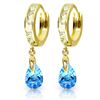 Genuine 4.2 ctw White Topaz & Blue Topaz Earrings Jewelry 14KT Yellow Gold - REF-51T5A