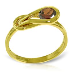 Genuine 0.65 ctw Garnet Ring Jewelry 14KT Yellow Gold - REF-47Z2N