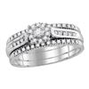 0.25 CTW Diamond 3-Piece Bridal Engagement Ring 14KT White Gold - REF-52H4M