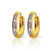 Genuine 0.02 ctw Diamond Anniversary Earrings Jewelry 14KT Yellow Gold - REF-27T5A