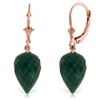 Genuine 25.7 ctw Green Sapphire Corundum Earrings Jewelry 14KT Rose Gold - REF-37V7W