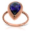 Genuine 3.5 ctw Sapphire Ring Jewelry 14KT Rose Gold - REF-59P2H