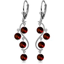 Genuine 4.95 ctw Garnet Earrings Jewelry 14KT White Gold - REF-53X8M