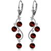 Genuine 4.95 ctw Garnet Earrings Jewelry 14KT White Gold - REF-53X8M
