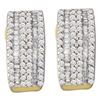 0.93 CTW Diamond Hoop Earrings 14KT Yellow Gold - REF-71H9M