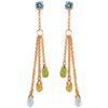 Genuine 5.75 ctw Blue Topaz Earrings Jewelry 14KT Rose Gold - REF-45X2M