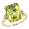 Natural 5.44 ctw lemon-quartz & Diamond Engagement Ring 14K Yellow Gold - REF-43R9Z