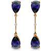 Genuine 7.01 ctw Sapphire & Diamond Earrings Jewelry 14KT Rose Gold - REF-78H9X