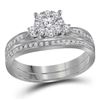 0.63 CTW Diamond Princess Bridal Engagement Ring 14KT White Gold - REF-82F4N