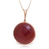 Genuine 23 ctw Ruby Necklace Jewelry 14KT Rose Gold - REF-48X3M