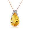 Genuine 5 ctw Citrine Necklace Jewelry 14KT Rose Gold - REF-27R2P
