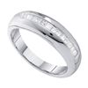 0.50 CTW Mens Princess Channel-set Diamond Wedding Ring 14KT White Gold - REF-75F2N