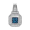 0.35 CTW Blue Color Diamond Square Cluster Pendant 10KT White Gold - REF-19M4H